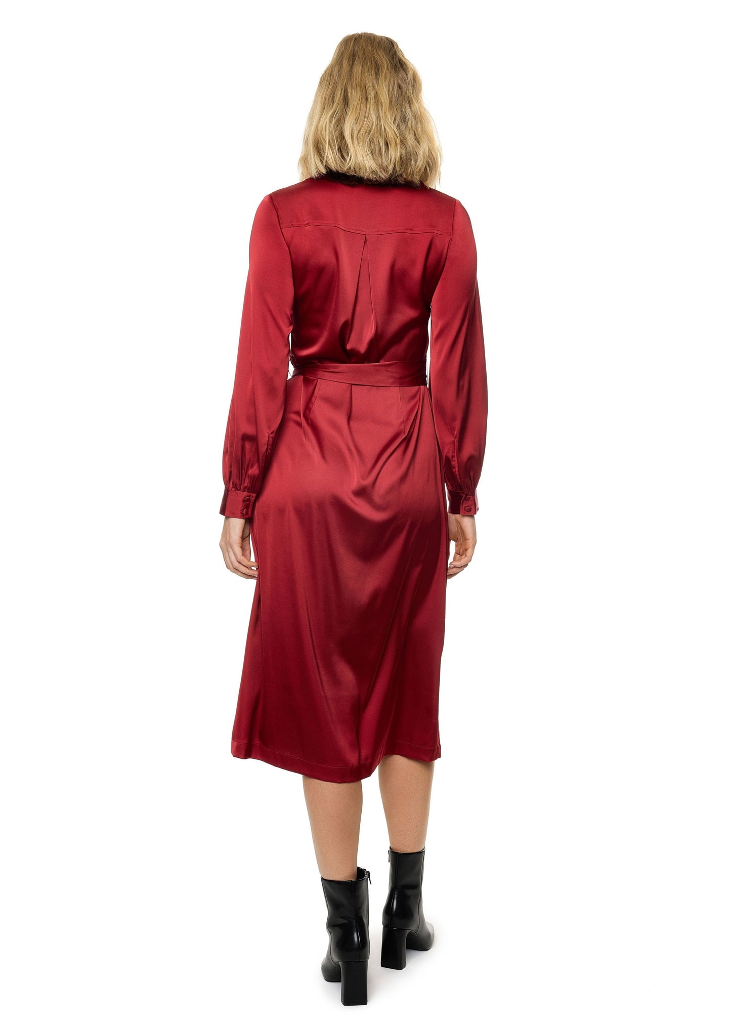 Hemdblusenkleid mit langen Ärmeln (uni)
