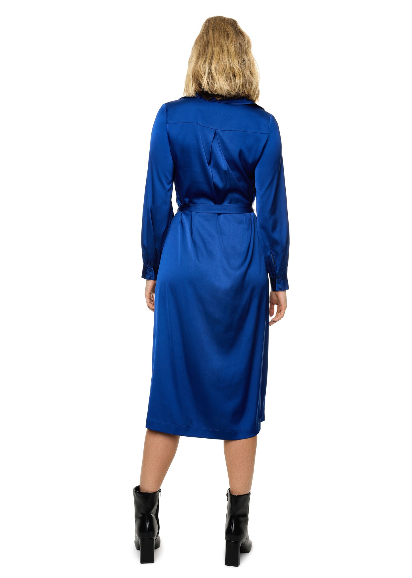Vestido camisero de manga larga con botones (liso)