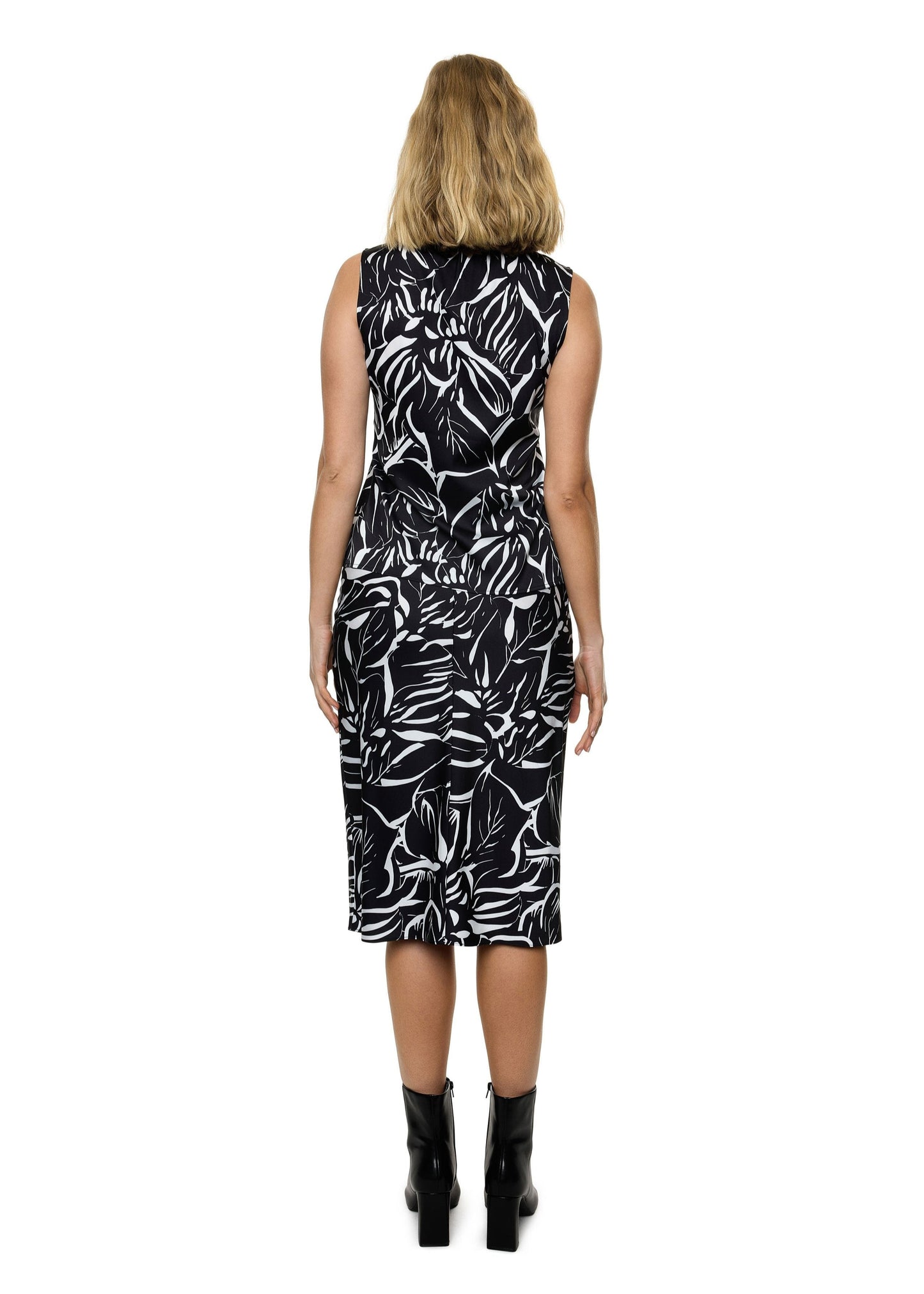 Ärmellose Bluse mit Schleifenkragen (gemustert)