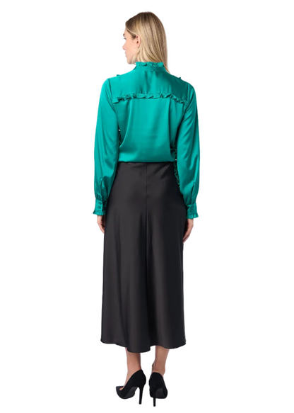 Trumpet Bias Skirt In Black Solid