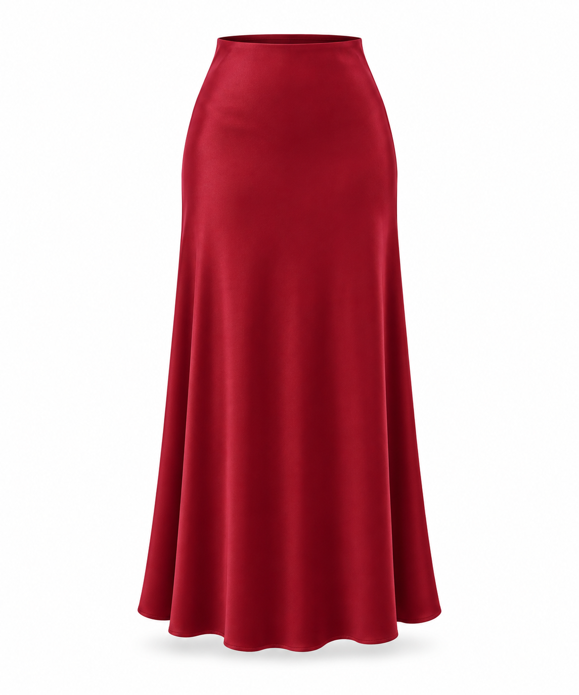 Trumpet Bias Skirt In Burgundy Solid
