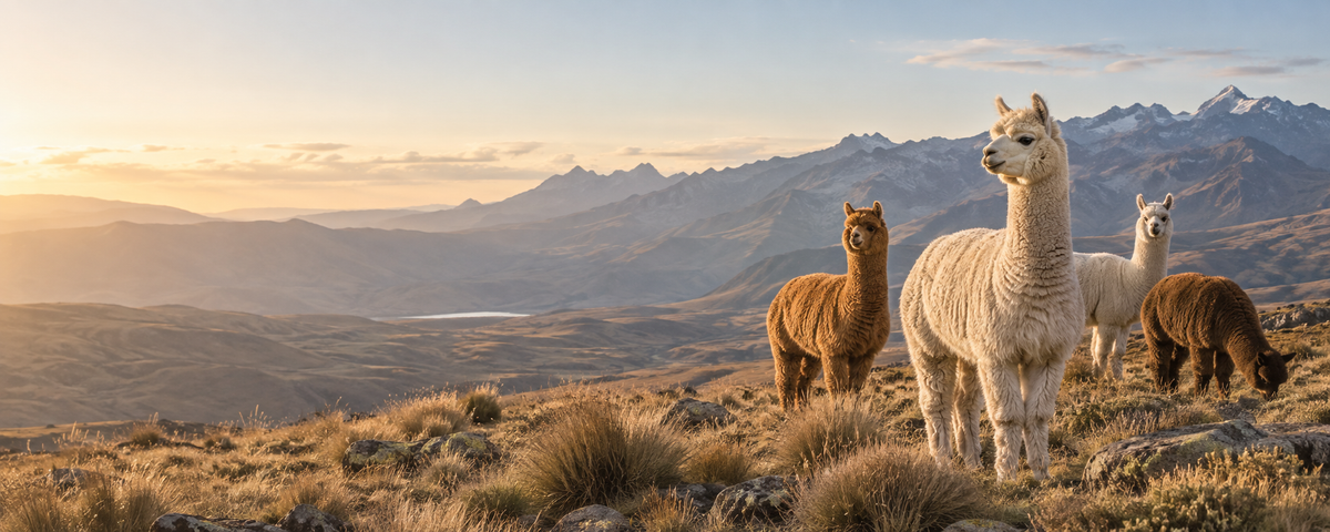 Alpacas in the Andes