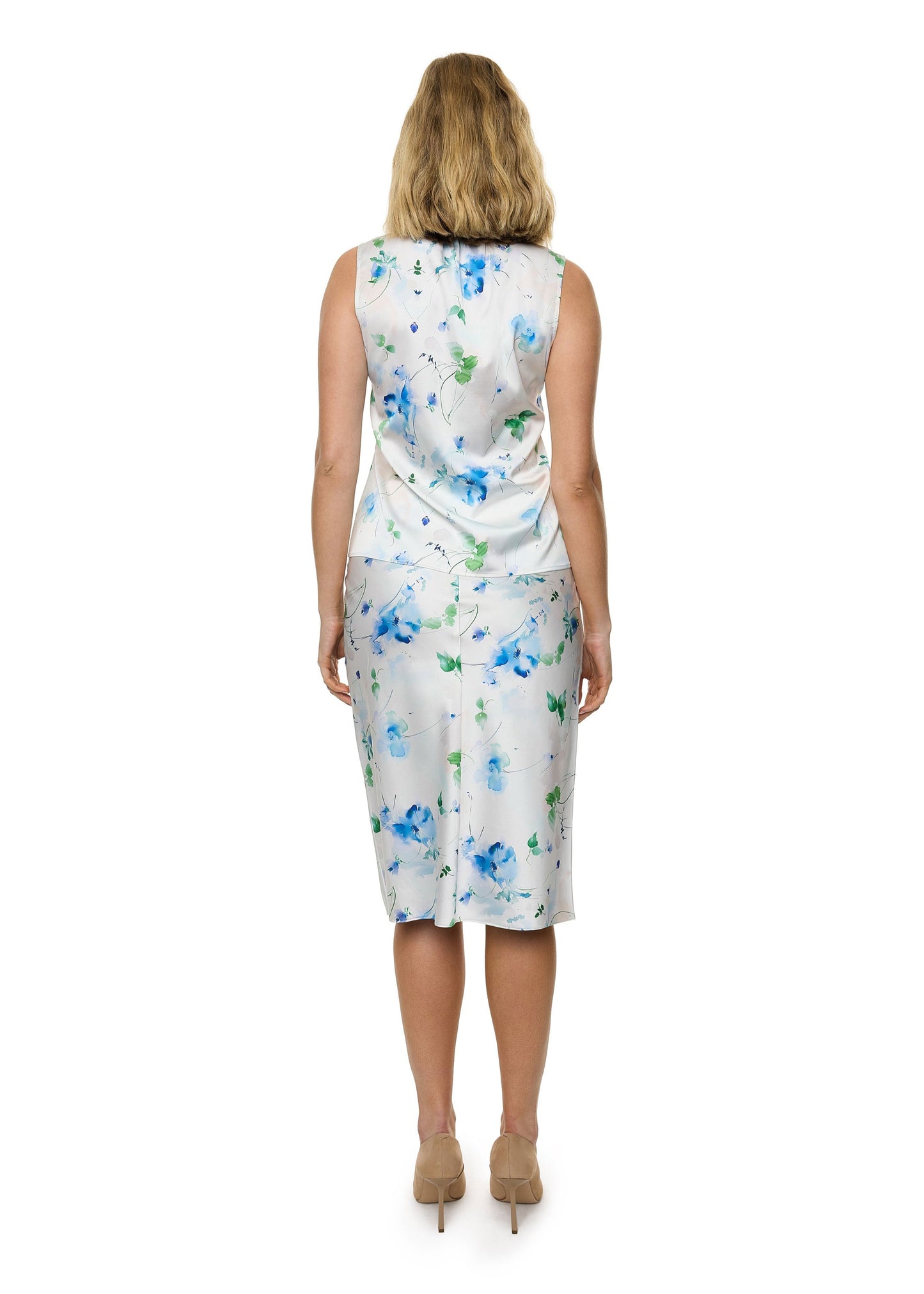 Bow Tie Sleeveless Blouse (Print)