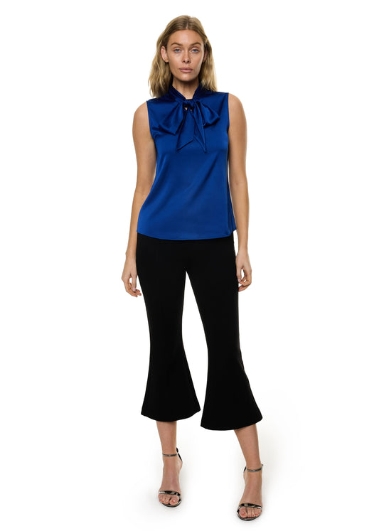 Bow Tie Sleeveless Blouse (Solid)